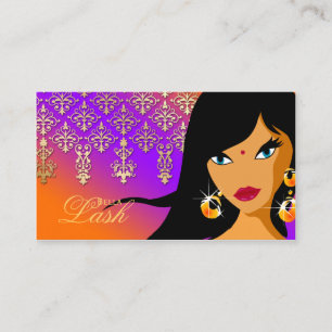 Eyelash Business Card Gold Indische Frau POP Visitenkarte