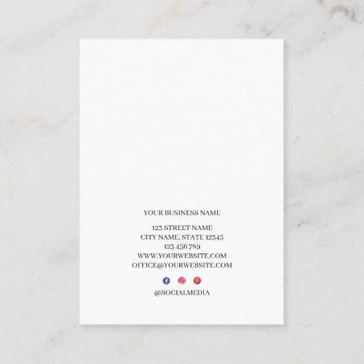 Eyelash-Client-Record Form Business Card Visitenkarte (Rückseite)