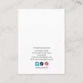 Eyelash-Client-Record Form Business Card Visitenkarte (Rückseite)