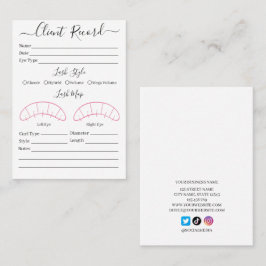 Eyelash-Client-Record Form Business Card Visitenkarte