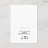 Eyelash-Client-Record Form Business Card Visitenkarte (Rückseite)