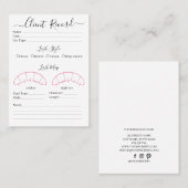 Eyelash-Client-Record Form Business Card Visitenkarte (Vorne/Hinten)