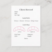 Eyelash-Client-Record Form Business Card Visitenkarte (Vorderseite)