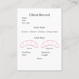 Eyelash-Client-Record Form Business Card Visitenkarte