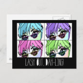 Eyelash DIVA - "LASH OUT!" Postkarte (Vorne/Hinten)