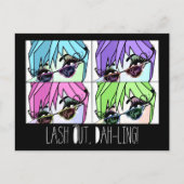 Eyelash DIVA - "LASH OUT!" Postkarte (Vorderseite)