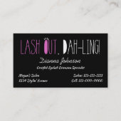 "Eyelash Divas" Lash Out, Dah-ling! Visitenkarte (Vorderseite)