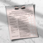 Eyelash Erweiterungen Liability Waiver Silver Glit Flyer<br><div class="desc">Eyelash Extension Liability Waiver & Release Form Silver Glitter Blush Pink Flyers.</div>