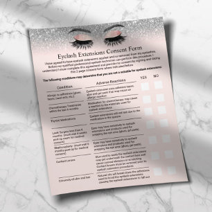 Eyelash Erweiterungen Liability Waiver Silver Glit Flyer
