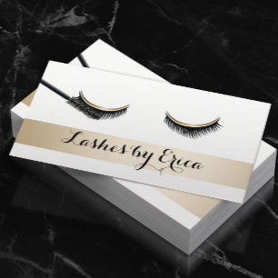 Eyelash Erweiterungen Makeup Artist Gold Stripe Visitenkarte