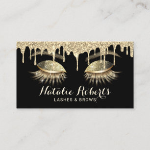 Eyelash Erweiterungen Makeup Artist Moderne Gold T Visitenkarte