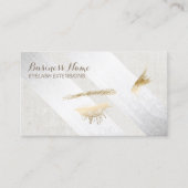 Eyelash-Erweiterungen Makeup Moderne Silver Geomet Visitenkarte (Vorderseite)