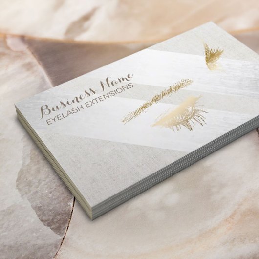 Eyelash-Erweiterungen Makeup Moderne Silver Geomet Visitenkarte