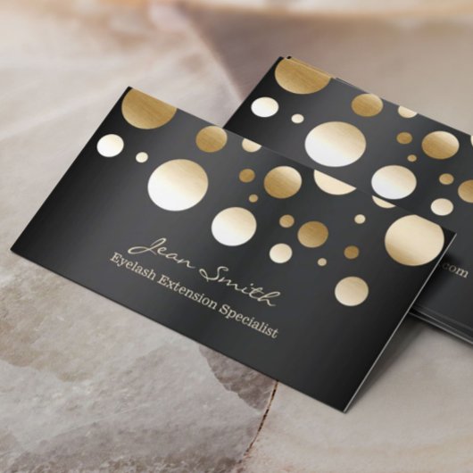 Eyelash Erweiterungen Moderne Gold Confetti Dots Visitenkarte