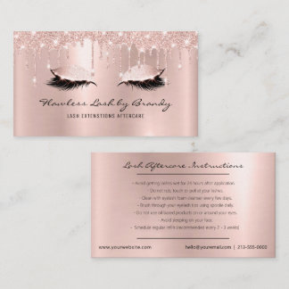 Eyelash-Erweiterungen nach der Pflege Glam Lashes Visitenkarte