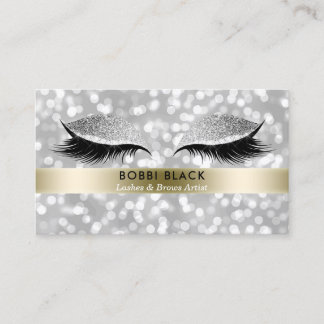 Eyelash-Erweiterungen Silver Glitzer Gold Glam Mak Visitenkarte
