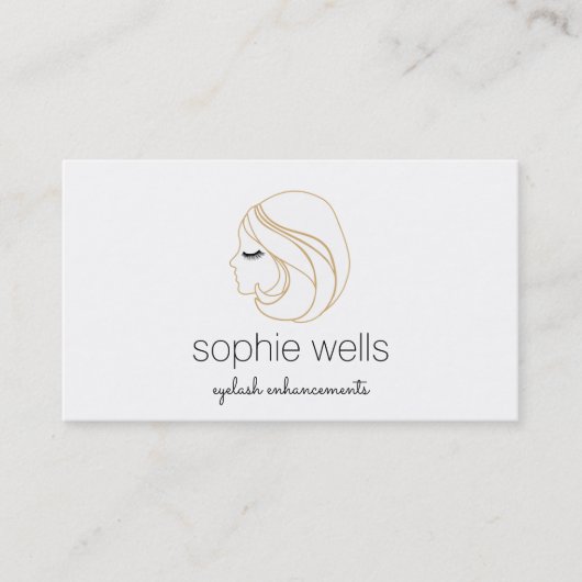 EyeLash-Erweiterungen und False Eyelashes Weiß Visitenkarte (Vorderseite)