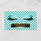 Eyelash-Erweiterungs-aquamarines schwarzes Visitenkarte (Vorderseite)