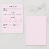 Eyelash-Erweiterungs-Client-Aufzeichnungsformular, Visitenkarte (Vorne/Hinten)