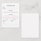 Eyelash-Erweiterungs-Client-Record-Formular Visitenkarte (Vorne/Hinten)