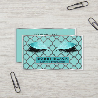 Eyelash-Erweiterungs-Glitzer-Make-upaquamarines Visitenkarte