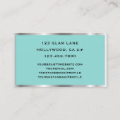 Eyelash-Erweiterungs-Glitzer-Make-upaquamarines Visitenkarte (Rückseite)