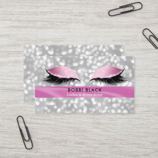Eyelash-Erweiterungs-rosa Glitzer-Zauber-Make-up Visitenkarte