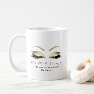 Eyelash-Erweiterungs-Schönheits-Studio-GoldGlitze Kaffeetasse