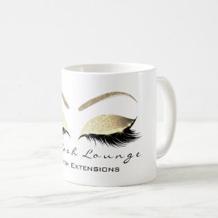 Eyelash-Erweiterungs-Schönheits-Studio-GoldGlitze Kaffeetasse