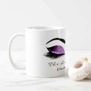 Eyelash Exklusivität Schönheit Magenta Lila Glit Kaffeetasse