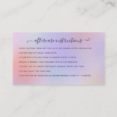 Eyelash Extension Aftercare Glitzer B Visitenkarte (Rückseite)