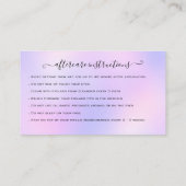 Eyelash Extension Aftercare Glitzer B Visitenkarte (Rückseite)