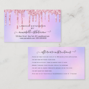 Eyelash Extension Aftercare Glitzer B Visitenkarte