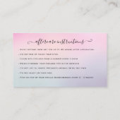 Eyelash Extension Aftercare Glitzer Bu Visitenkarte (Rückseite)