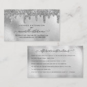 Eyelash Extension Aftercare Instruction Glitzern Visitenkarte (Vorne/Hinten)