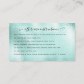 Eyelash Extension Aftercare Instruction Glitzern Visitenkarte (Rückseite)