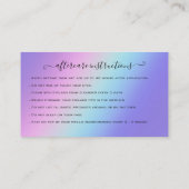 Eyelash Extension Aftercare Instruction Glitzern Visitenkarte (Rückseite)