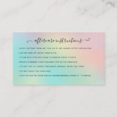 Eyelash Extension Aftercare Instruction Glitzern Visitenkarte (Rückseite)