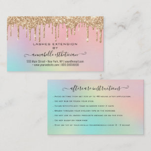 Eyelash Extension Aftercare Instruction Glitzern Visitenkarte