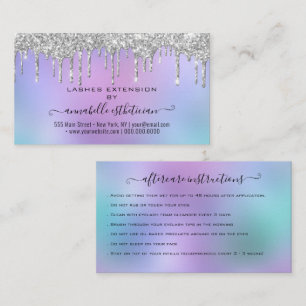 Eyelash Extension Aftercare Instruction Glitzern Visitenkarte