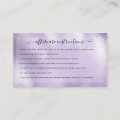 Eyelash Extension Aftercare Instruction Glitzern Visitenkarte (Rückseite)