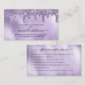 Eyelash Extension Aftercare Instruction Glitzern Visitenkarte (Vorne/Hinten)