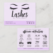 Eyelash Extension Aftercare Instructions Lash Logo Visitenkarte (Vorne/Hinten)