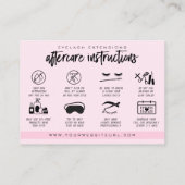 Eyelash Extension Aftercare Instructions Lash Logo Visitenkarte (Rückseite)