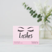 Eyelash Extension Aftercare Instructions Lash Logo Visitenkarte (Stehend Vorderseite)