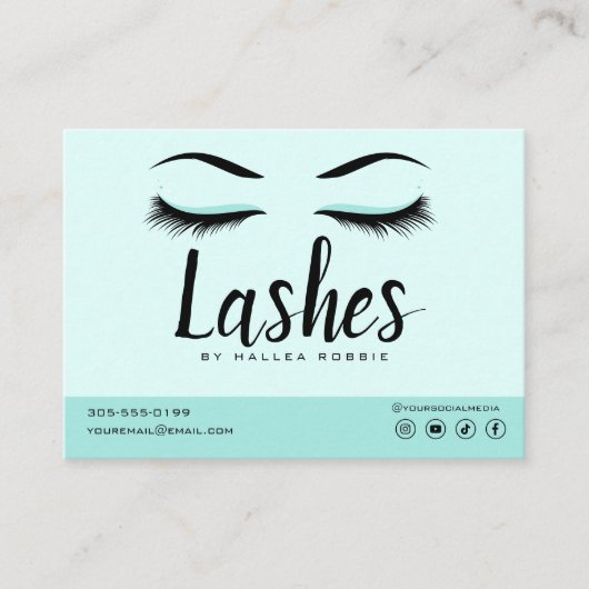 Eyelash Extension Aftercare Instructions Lash Logo Visitenkarte (Vorderseite)