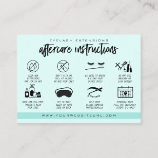Eyelash Extension Aftercare Instructions Lash Logo Visitenkarte