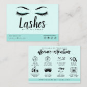 Eyelash Extension Aftercare Instructions Lash Logo Visitenkarte (Vorne/Hinten)