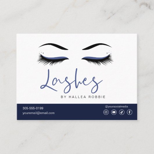 Eyelash Extension Aftercare Instructions Lash Logo Visitenkarte (Vorderseite)
