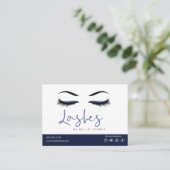 Eyelash Extension Aftercare Instructions Lash Logo Visitenkarte (Stehend Vorderseite)